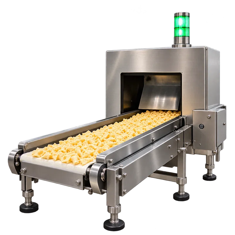 Metal detection machine with onion flakes