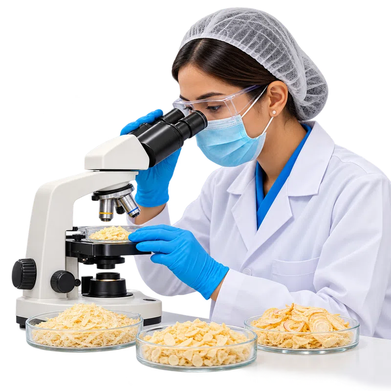 Laboratory testing of dehydrated onion